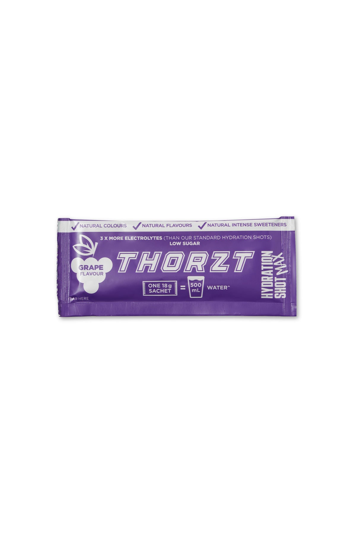 THORZT High Electrolyte Low Sugar Hydration Shot Max Powders - Grape Grape