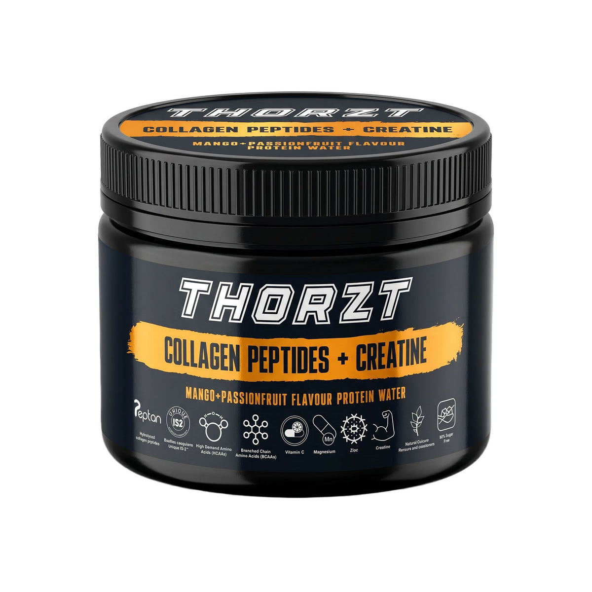 THORZT Collagen Peptides + Creatine Protein Water 300g Tub Mango Passionfruit