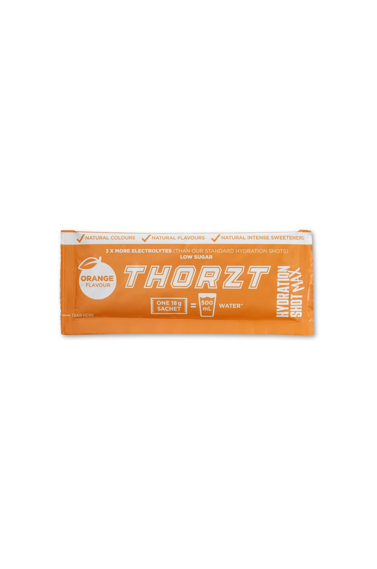 THORZT High Electrolyte Low Sugar Hydration Shot Max Powders - Orange Orange 
