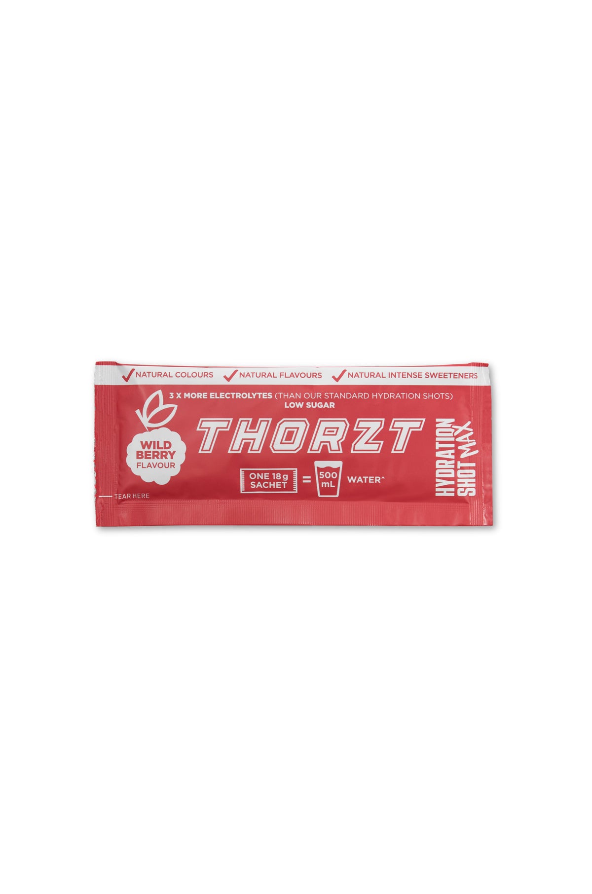 THORZT High Electrolyte Low Sugar Hydration Shot Max Powders - Wild Berry Wild Berry 