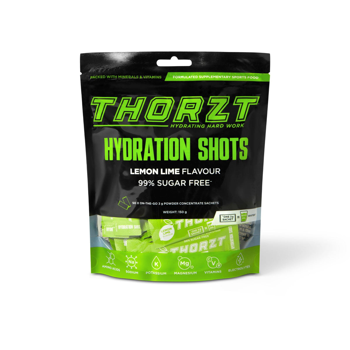 THORZT 99% Sugar Free Hydrations Shots Lemon Lime 
