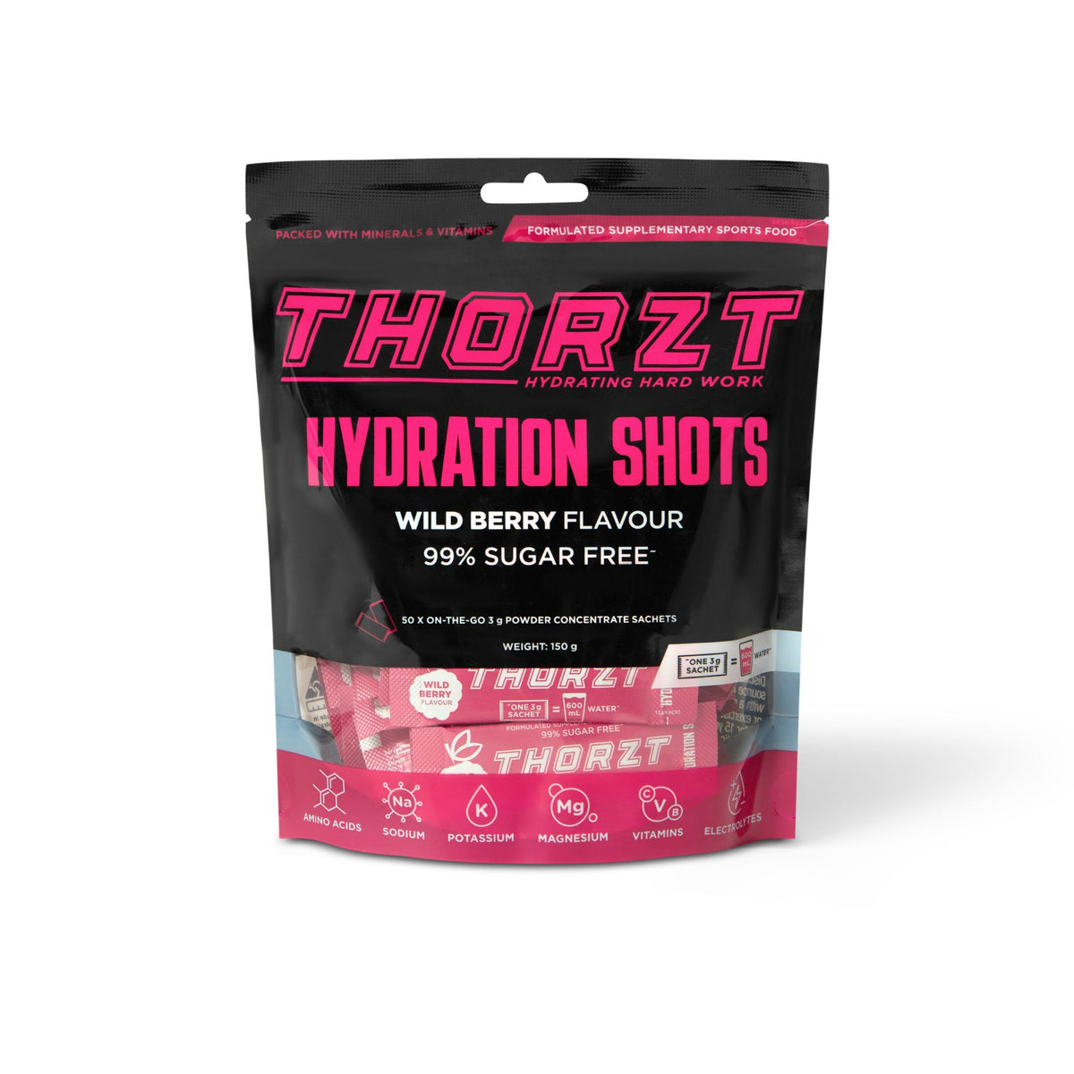 THORZT 99% Sugar Free Hydrations Shots Wild Berry 